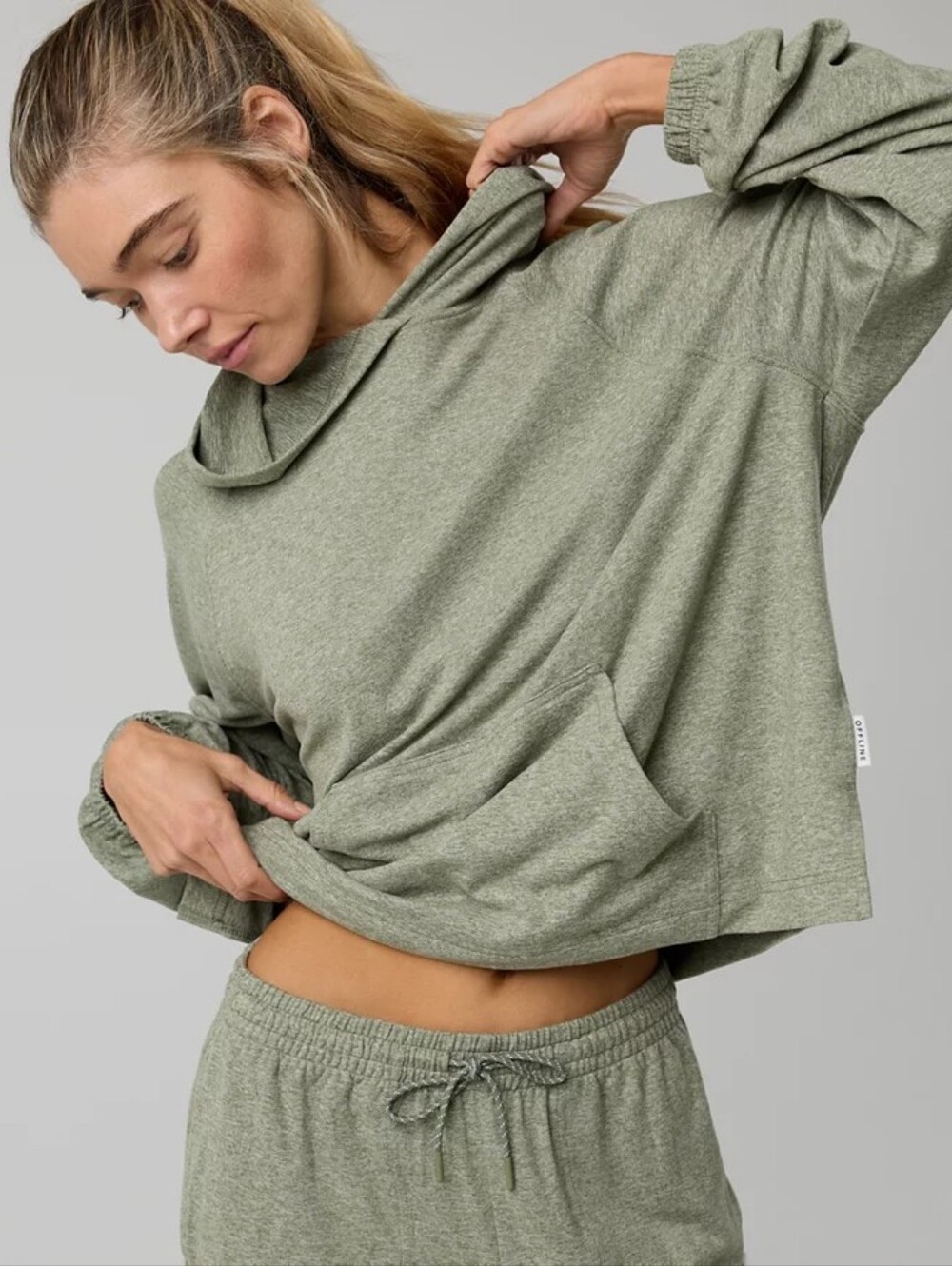 Offline By Aerie Weekend Away Hoodie In Olive Fun Size XS